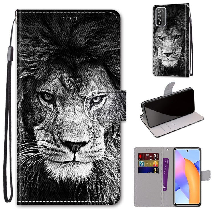 Coloured Drawing Cross Texture Horizontal Flip PU Leather Case with Holder & Card Slots & Wallet & Lanyard