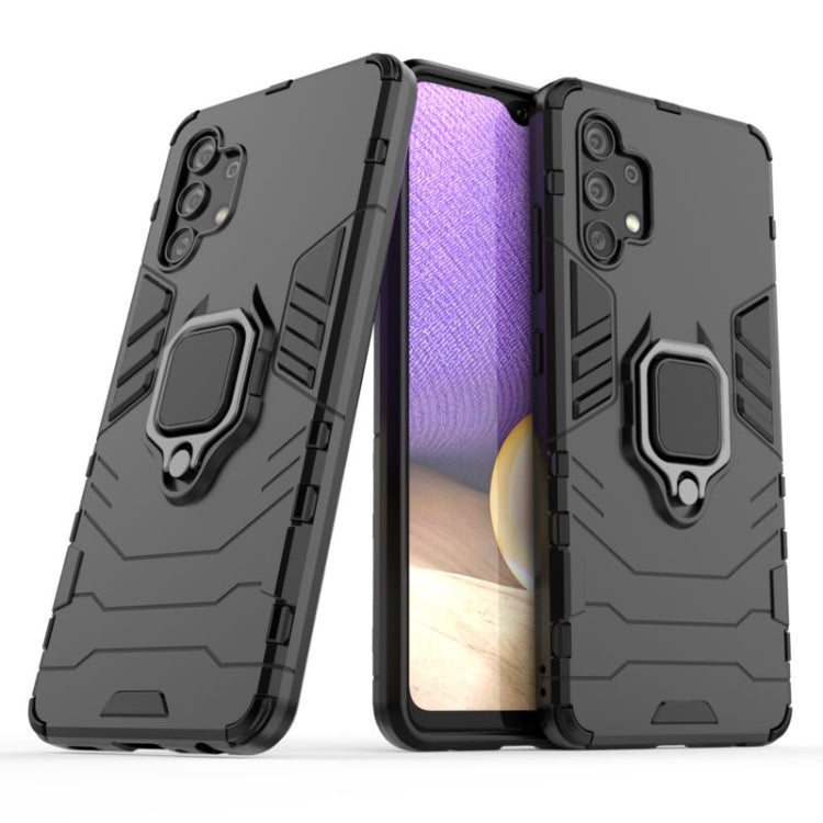 Shockproof PC + TPU Protective Case with Magnetic Ring Holder, For Galaxy A32 4G