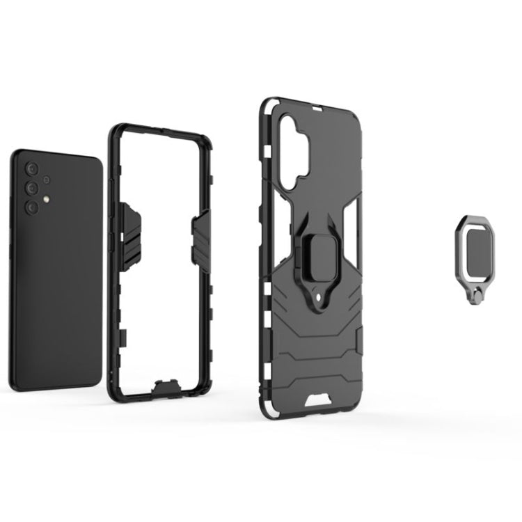 Shockproof PC + TPU Protective Case with Magnetic Ring Holder, For Galaxy A32 4G