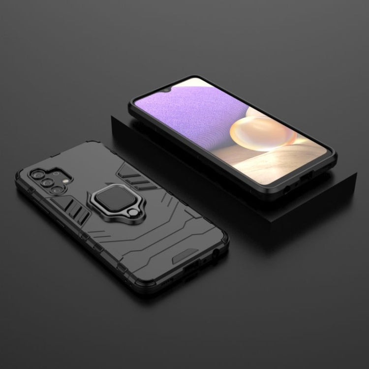 Shockproof PC + TPU Protective Case with Magnetic Ring Holder, For Galaxy A32 4G