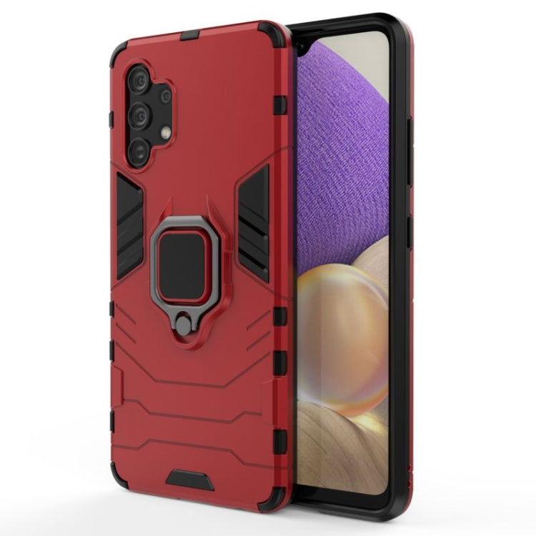 Shockproof PC + TPU Protective Case with Magnetic Ring Holder, For Galaxy A32 4G