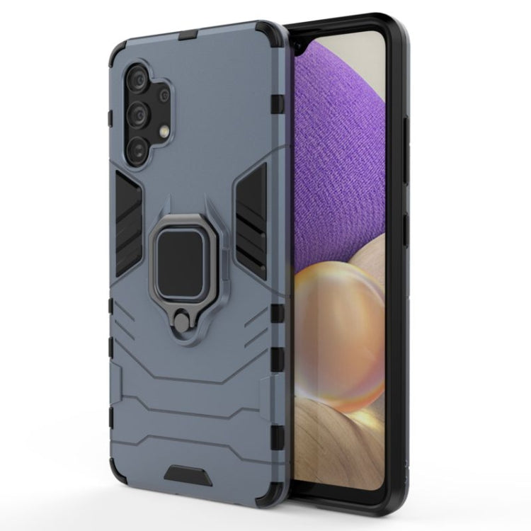 Shockproof PC + TPU Protective Case with Magnetic Ring Holder, For Galaxy A32 4G