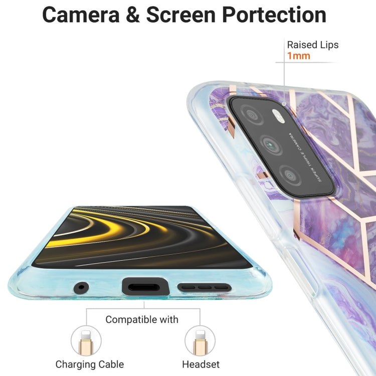 3D Electroplating Marble Pattern TPU Protective Case