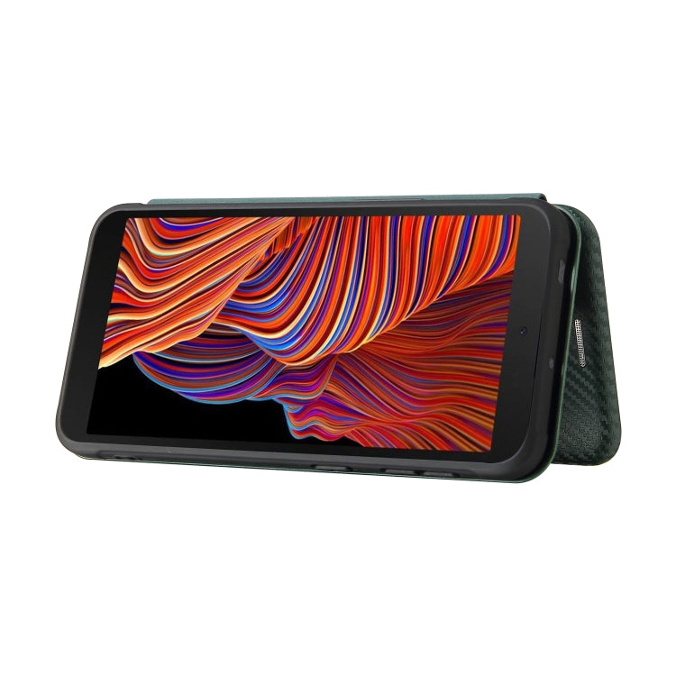 Carbon Fiber Texture Magnetic Horizontal Flip TPU + PC + PU Leather Case with Card Slot, For Samsung Galaxy Xcover 5, For Xiaomi Mi 10S