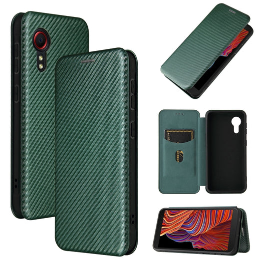 Carbon Fiber Texture Magnetic Horizontal Flip TPU + PC + PU Leather Case with Card Slot, For Samsung Galaxy Xcover 5, For Xiaomi Mi 10S