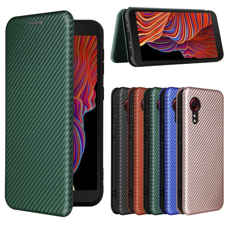 Carbon Fiber Texture Magnetic Horizontal Flip TPU + PC + PU Leather Case with Card Slot, For Samsung Galaxy Xcover 5, For Xiaomi Mi 10S