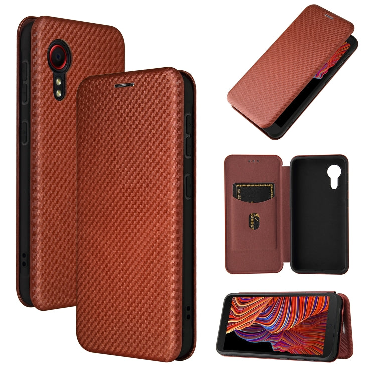 Carbon Fiber Texture Magnetic Horizontal Flip TPU + PC + PU Leather Case with Card Slot, For Samsung Galaxy Xcover 5, For Xiaomi Mi 10S
