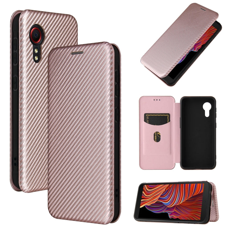 Carbon Fiber Texture Magnetic Horizontal Flip TPU + PC + PU Leather Case with Card Slot, For Samsung Galaxy Xcover 5, For Xiaomi Mi 10S