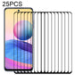 25 PCS Full Glue Full Screen Tempered Glass Film