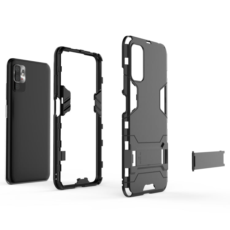 Shockproof PC + TPU Protective Case with Hidden Holder, For Xiaomi Redmi Note 10 5G, For Samsung Galaxy F62 / M62