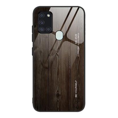Wood Grain Tempered Glass + TPU Shockproof Case, For Samsung Galaxy A21s, For Samsung Galaxy A51, For Samsung Galaxy Note10+