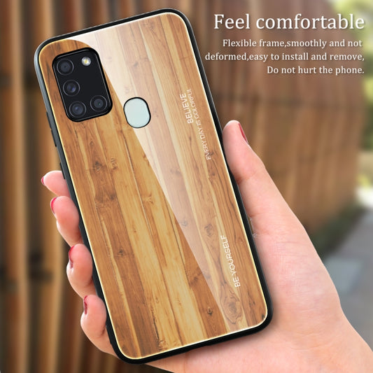 Wood Grain Tempered Glass + TPU Shockproof Case, For Samsung Galaxy A21s, For Samsung Galaxy A51, For Samsung Galaxy Note10+