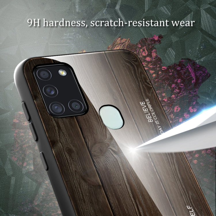 Wood Grain Tempered Glass + TPU Shockproof Case, For Samsung Galaxy A21s, For Samsung Galaxy A51, For Samsung Galaxy Note10+