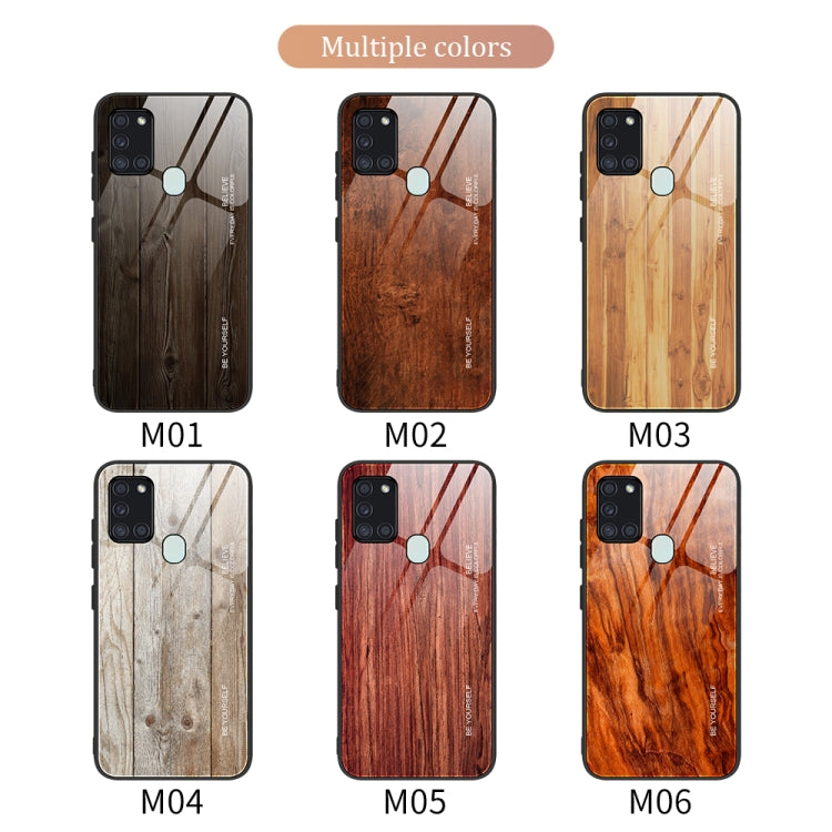 Wood Grain Tempered Glass + TPU Shockproof Case, For Samsung Galaxy A21s, For Samsung Galaxy A51, For Samsung Galaxy Note10+
