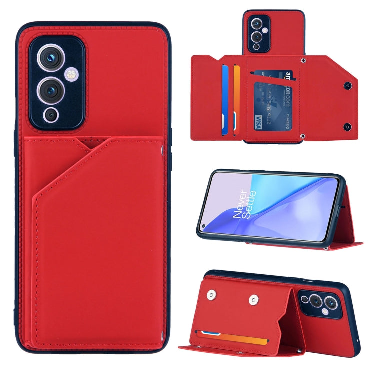 Skin Feel PU + TPU + PC Back Cover Shockproof Case with Card Slots & Holder & Photo Frame, For Xiaomi Poco M3 / Redmi Note 9, For OnePlus 9, For OnePlus 9 Pro