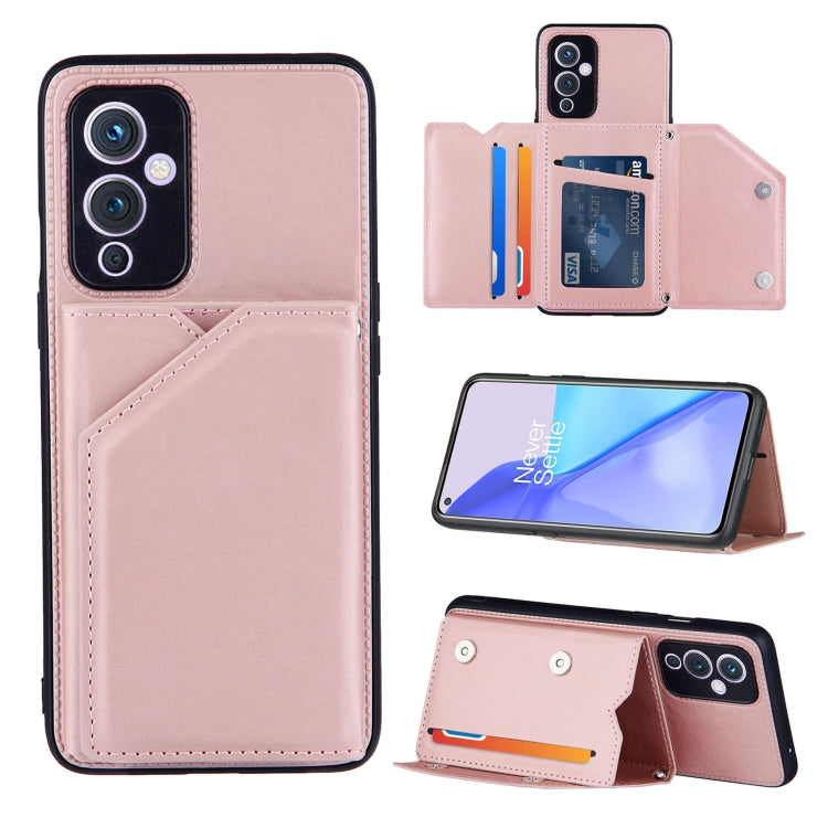 Skin Feel PU + TPU + PC Back Cover Shockproof Case with Card Slots & Holder & Photo Frame, For Xiaomi Poco M3 / Redmi Note 9, For OnePlus 9, For OnePlus 9 Pro