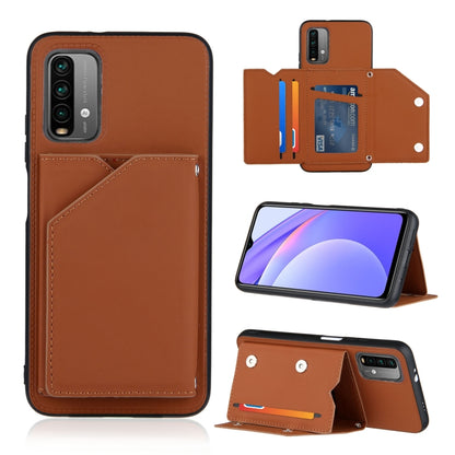 Skin Feel PU + TPU + PC Back Cover Shockproof Case with Card Slots & Holder & Photo Frame, For Xiaomi Poco M3 / Redmi Note 9, For OnePlus 9, For OnePlus 9 Pro