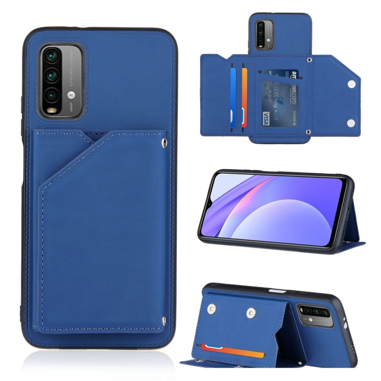 Skin Feel PU + TPU + PC Back Cover Shockproof Case with Card Slots & Holder & Photo Frame, For Xiaomi Poco M3 / Redmi Note 9, For OnePlus 9, For OnePlus 9 Pro