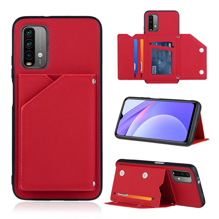 Skin Feel PU + TPU + PC Back Cover Shockproof Case with Card Slots & Holder & Photo Frame, For Xiaomi Poco M3 / Redmi Note 9, For OnePlus 9, For OnePlus 9 Pro