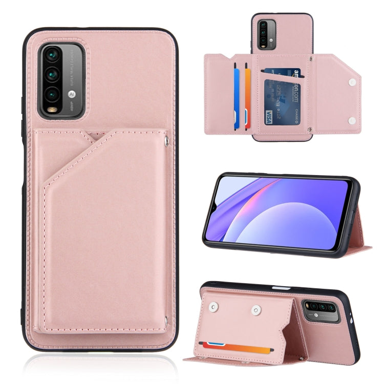 Skin Feel PU + TPU + PC Back Cover Shockproof Case with Card Slots & Holder & Photo Frame, For Xiaomi Poco M3 / Redmi Note 9, For OnePlus 9, For OnePlus 9 Pro
