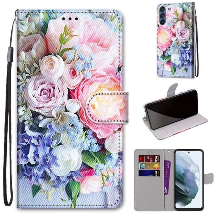 Coloured Drawing Cross Texture Horizontal Flip PU Leather Case with Holder & Card Slots & Wallet & Lanyard