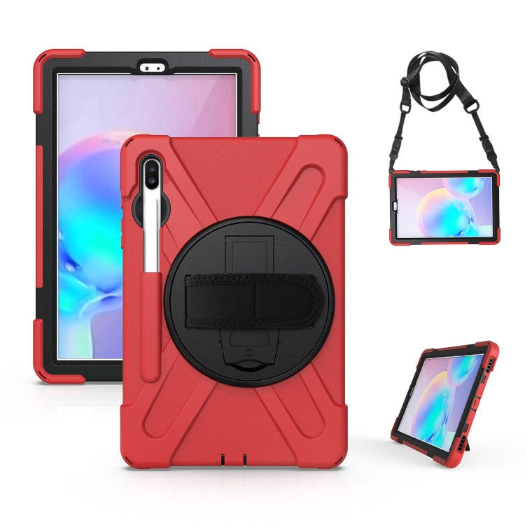 Shockproof Colorful Silicone + PC Protective Case with Holder & Shoulder Strap & Hand Strap & Pen Slot
