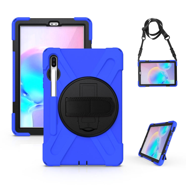Shockproof Colorful Silicone + PC Protective Case with Holder & Shoulder Strap & Hand Strap & Pen Slot