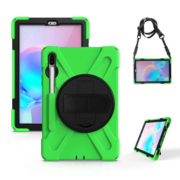 Shockproof Colorful Silicone + PC Protective Case with Holder & Shoulder Strap & Hand Strap & Pen Slot