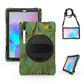 Shockproof Colorful Silicone + PC Protective Case with Holder & Shoulder Strap & Hand Strap & Pen Slot