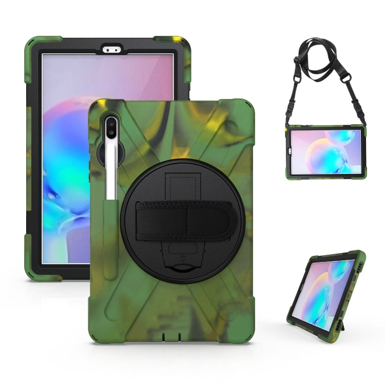 Shockproof Colorful Silicone + PC Protective Case with Holder & Shoulder Strap & Hand Strap & Pen Slot