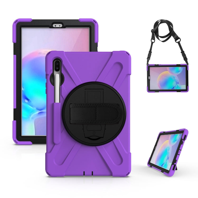 Shockproof Colorful Silicone + PC Protective Case with Holder & Shoulder Strap & Hand Strap & Pen Slot