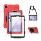 Shockproof Colorful Silicone + PC Protective Case with Holder & Shoulder Strap & Hand Strap & Screen Protector