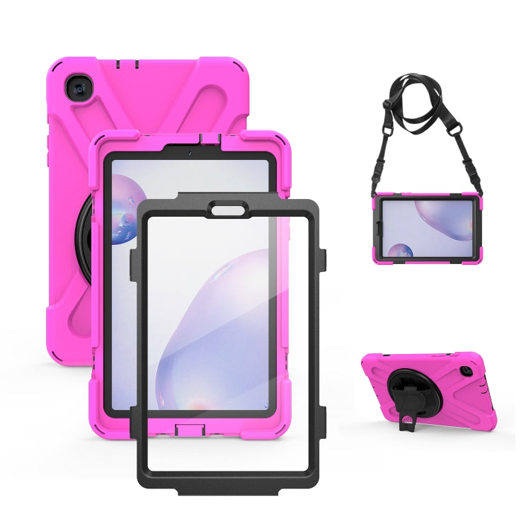 Shockproof Colorful Silicone + PC Protective Case with Holder & Shoulder Strap & Hand Strap & Screen Protector