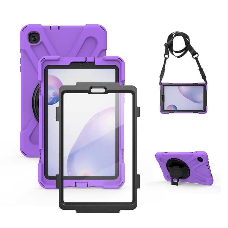 Shockproof Colorful Silicone + PC Protective Case with Holder & Shoulder Strap & Hand Strap & Screen Protector