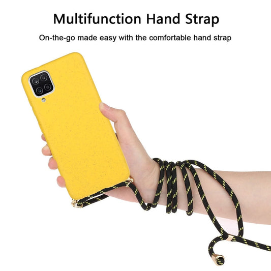 Wheat Straw Material + TPU Protective Case with Lanyard, For Samsung Galaxy A02s, For Samsung Galaxy A12, For Samsung Galaxy A31, For Samsung Galaxy A32 5G, For Huawei P smart 2021, For Samsung Galaxy A52 5G / 4G, For Samsung Galaxy A72 5G / 4G