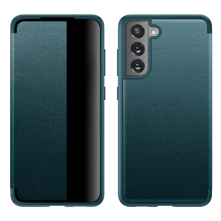 Shockproof Horizontal Flip Plain Leather Phone Case, For Samsung Galaxy S21 FE