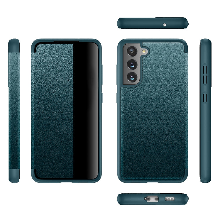 Shockproof Horizontal Flip Plain Leather Phone Case, For Samsung Galaxy S21 FE