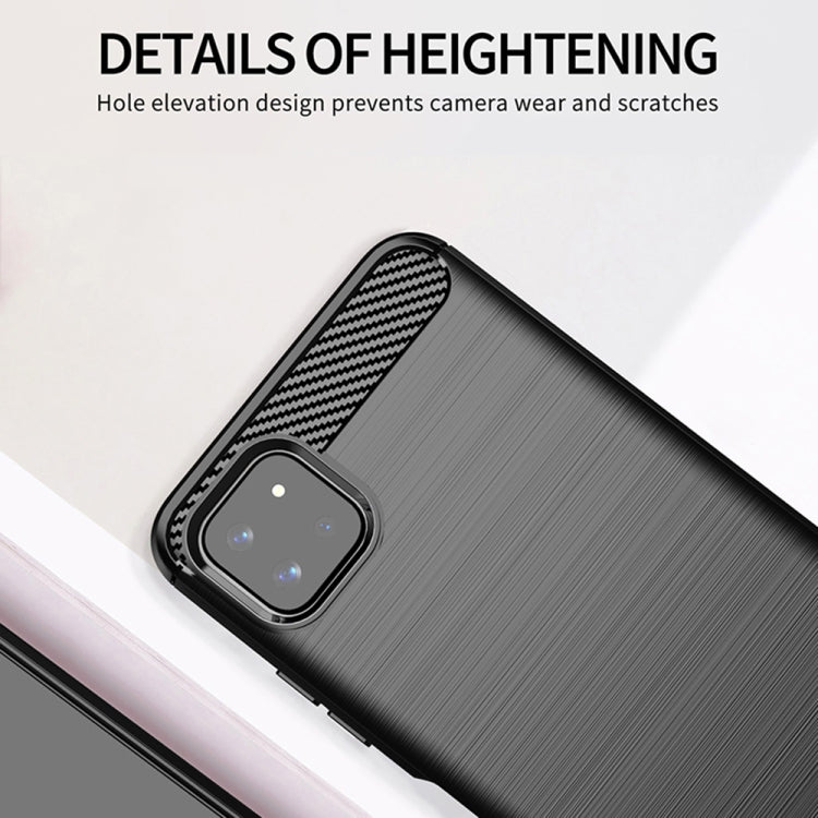 Brushed Texture Carbon Fiber TPU Case, For Samsung Galaxy A22 5G