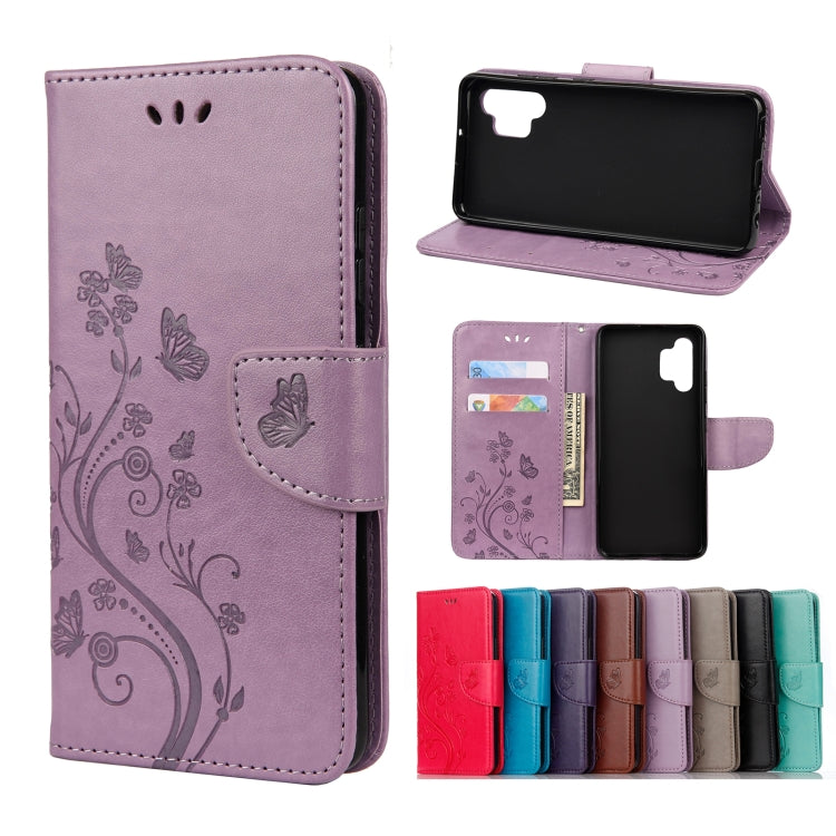 Butterfly Flower Pattern Horizontal Flip Leather Case with Holder & Card Slots & Wallet, For Samsung Galaxy A02s (EU Version), For Samsung Galaxy A12 5G, For Samsung Galaxy A32 4G, For Samsung Galaxy A32 5G, For Samsung Galaxy A72 5G / 4G��������������...