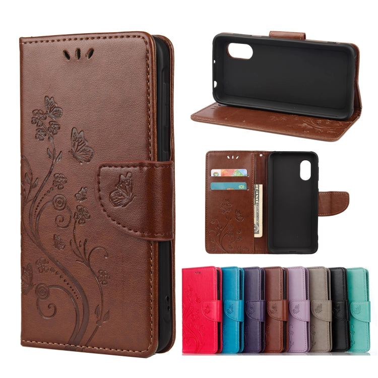 Butterfly Flower Pattern Horizontal Flip Leather Case with Holder & Card Slots & Wallet, For Samsung Galaxy Xcover 5