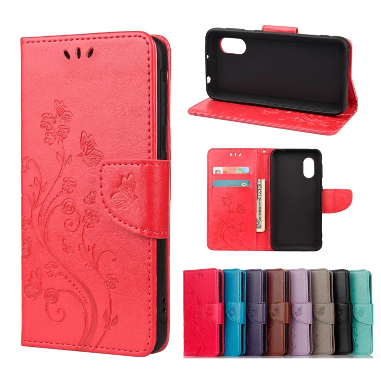 Butterfly Flower Pattern Horizontal Flip Leather Case with Holder & Card Slots & Wallet, For Samsung Galaxy Xcover 5