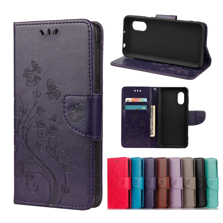 Butterfly Flower Pattern Horizontal Flip Leather Case with Holder & Card Slots & Wallet, For Samsung Galaxy Xcover 5