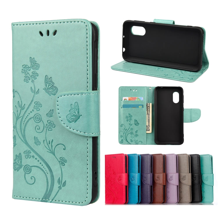 Butterfly Flower Pattern Horizontal Flip Leather Case with Holder & Card Slots & Wallet, For Samsung Galaxy Xcover 5
