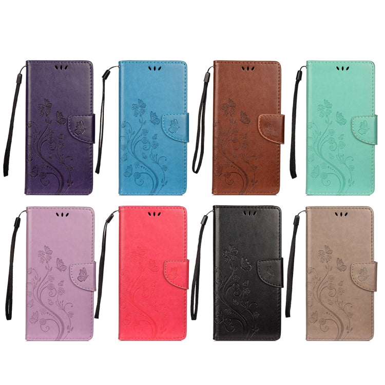 Butterfly Flower Pattern Horizontal Flip Leather Case with Holder & Card Slots & Wallet, For Samsung Galaxy Xcover 5
