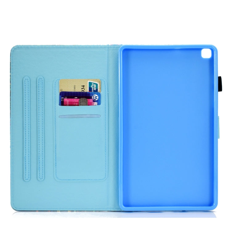 Coloured Drawing Stitching Horizontal Flip Leather Case with Holder & Card Slot