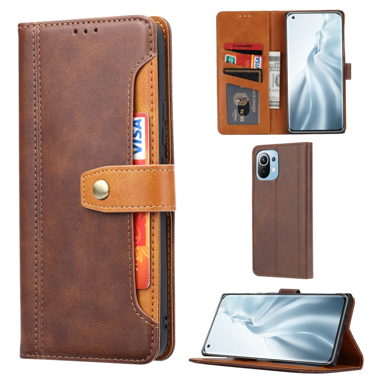 Calf Texture Double Fold Clasp Horizontal Flip Leather Case with Photo Frame & Holder & Card Slots & Wallet, For Samsung Galaxy S21 FE, For Xiaomi Mi 11 Lite, For Xiaomi Mi 11 Pro