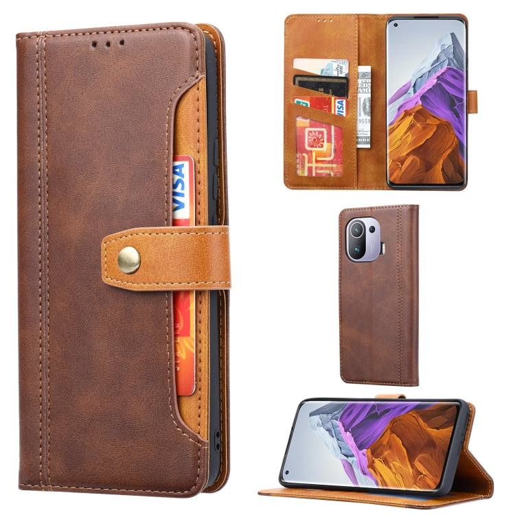 Calf Texture Double Fold Clasp Horizontal Flip Leather Case with Photo Frame & Holder & Card Slots & Wallet, For Samsung Galaxy S21 FE, For Xiaomi Mi 11 Lite, For Xiaomi Mi 11 Pro