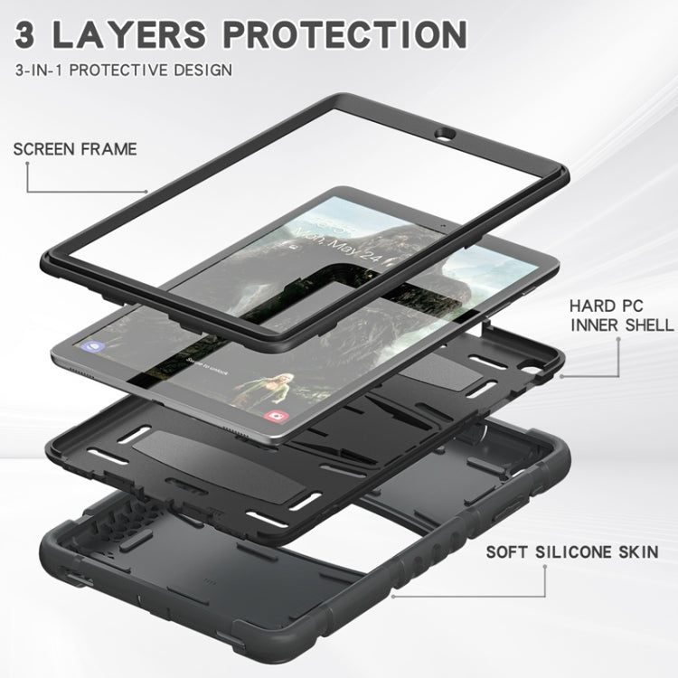 3-Layer Protection  Screen Frame + PC + Silicone Shockproof Combination Case with Holder, For Samsung Galaxy Tab A 10.1 (2019) T510, For Samsung Galaxy Tab S6 T860
