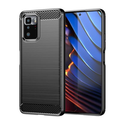 Brushed Texture Carbon Fiber TPU Case, For Xiaomi Redmi Note 10 Pro 5G