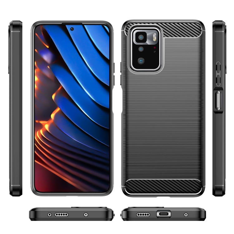 Brushed Texture Carbon Fiber TPU Case, For Xiaomi Redmi Note 10 Pro 5G